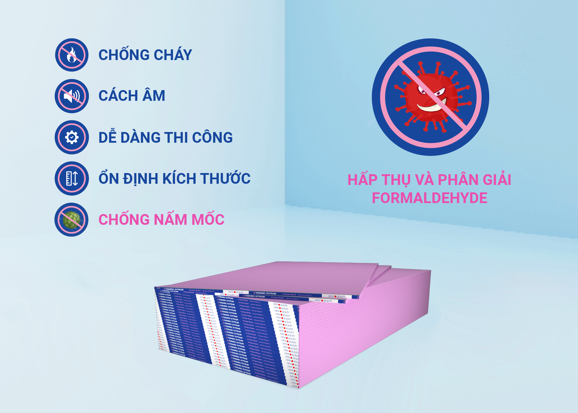 TẤM THẠCH CAO YOSHINO HI-CLEAN
