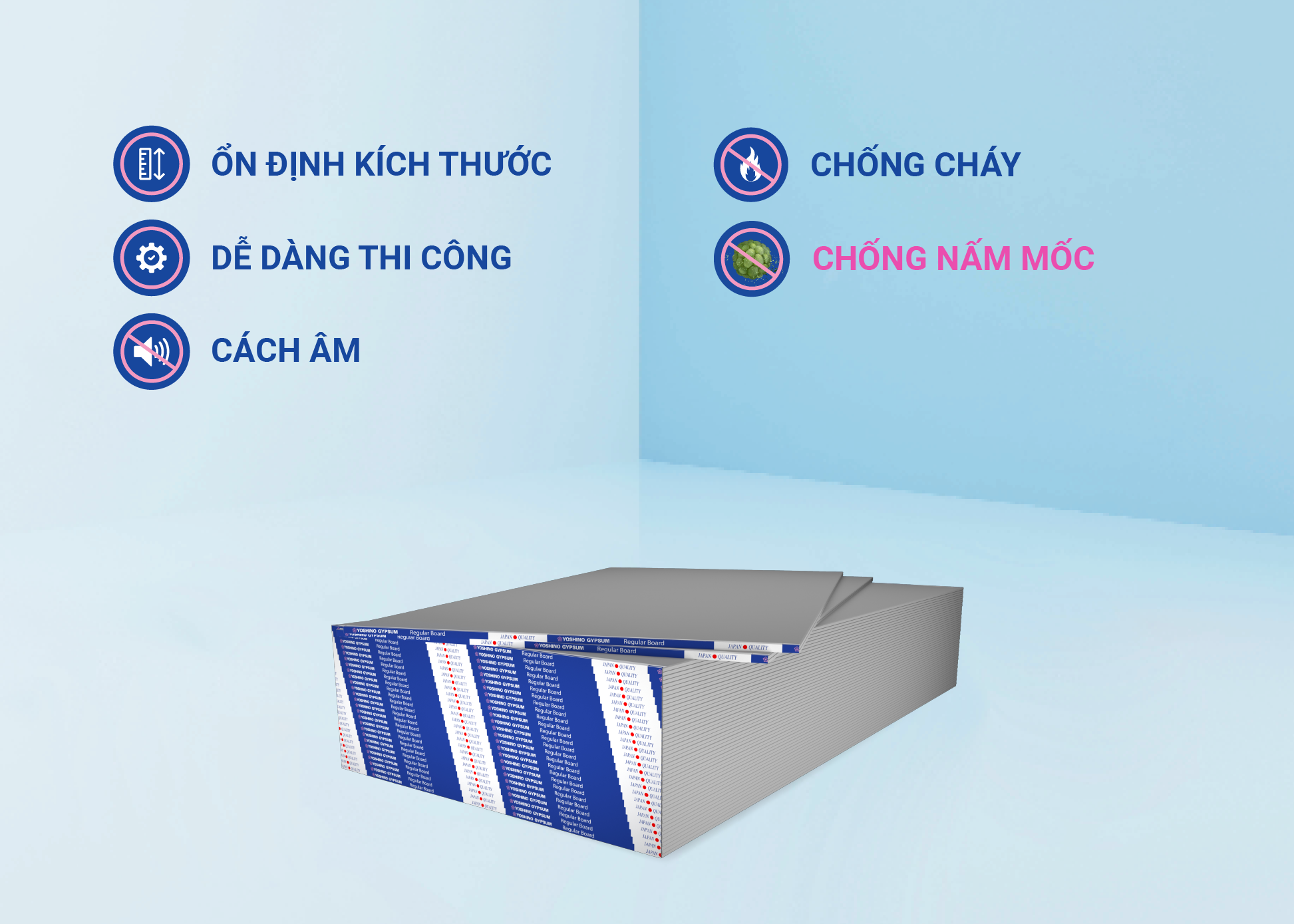 Tấm thạch cao tiêu chuẩn 9mm